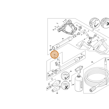 STIHL part 4930-500-0911 — IPL diagram snippet (6x zoom, amber highlight)