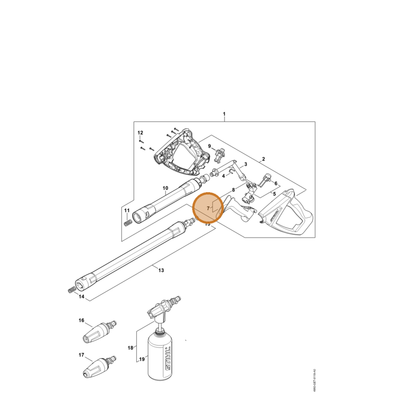 STIHL part 4930-500-1501 — IPL diagram snippet (6x zoom, amber highlight)