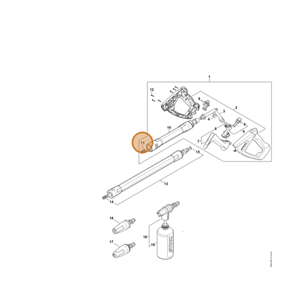 STIHL part 4930-708-0802 — IPL diagram snippet (6x zoom, amber highlight)