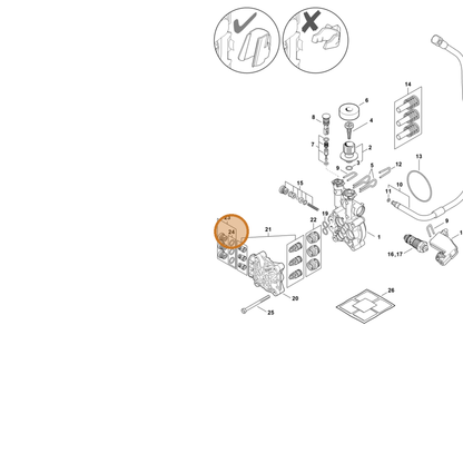 STIHL part 4950-007-0803 — IPL diagram snippet (6x zoom, amber highlight)