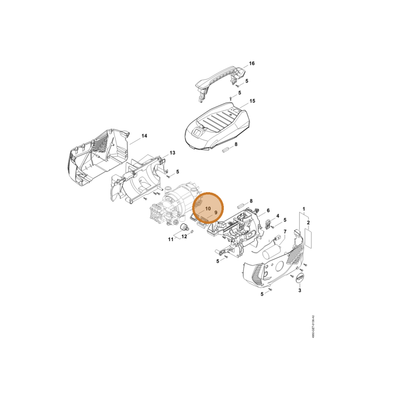 STIHL part 4950-430-0501 — IPL diagram snippet (6x zoom, amber highlight)