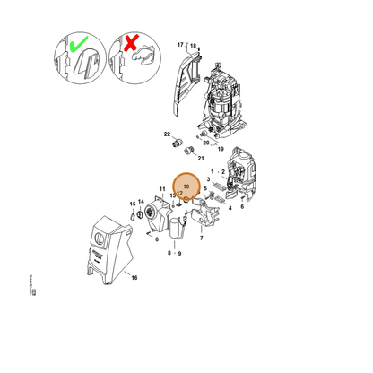 STIHL part 4950-430-0504 — IPL diagram snippet (6x zoom, amber highlight)