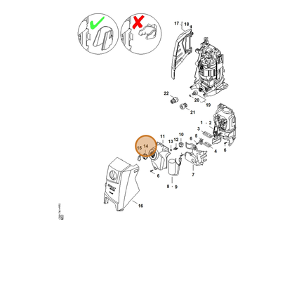 STIHL part 4950-435-1000 — IPL diagram snippet (6x zoom, amber highlight)