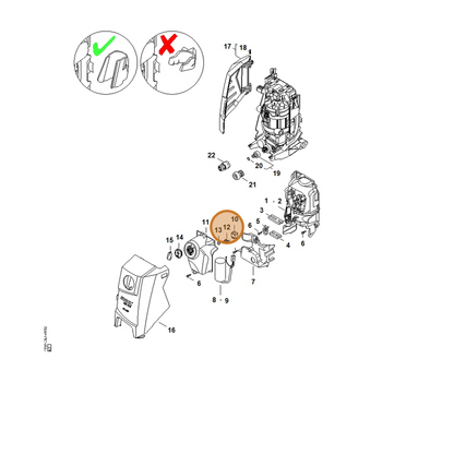 STIHL part 4950-435-4100 — IPL diagram snippet (6x zoom, amber highlight)
