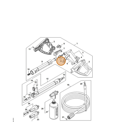 STIHL part 4950-500-0601 — IPL diagram snippet (6x zoom, amber highlight)