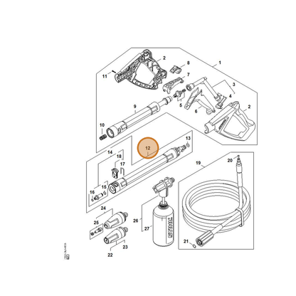 STIHL part 4950-500-0904 — IPL diagram snippet (6x zoom, amber highlight)