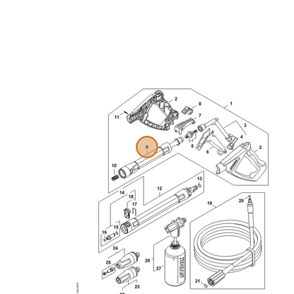 STIHL part 4950-500-1100 — IPL diagram snippet (6x zoom, amber highlight)