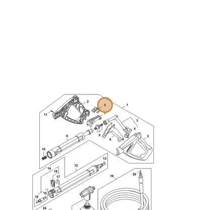 STIHL part 4950-502-1600 — IPL diagram snippet (6x zoom, amber highlight)