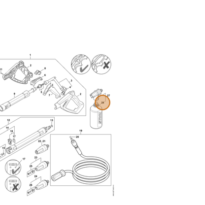 STIHL part 4950-507-0101 — IPL diagram snippet (6x zoom, amber highlight)