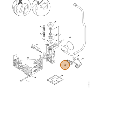 STIHL part 4950-510-0300 — IPL diagram snippet (6x zoom, amber highlight)