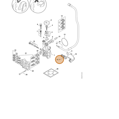 STIHL part 4950-510-0304 — IPL diagram snippet (6x zoom, amber highlight)