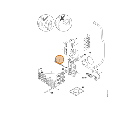 STIHL part 4950-510-3500 — IPL diagram snippet (6x zoom, amber highlight)