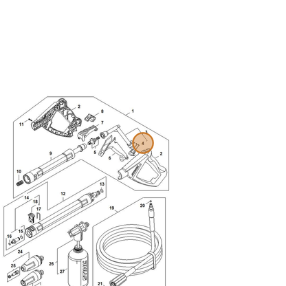 STIHL part 4950-530-0300 — IPL diagram snippet (6x zoom, amber highlight)