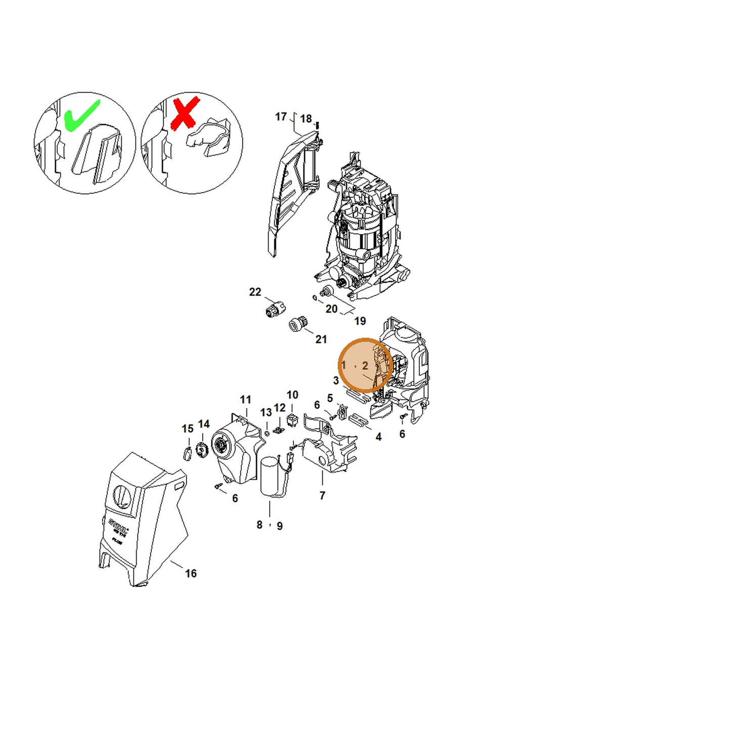 STIHL part 4950-602-2202 — IPL diagram snippet (6x zoom, amber highlight)