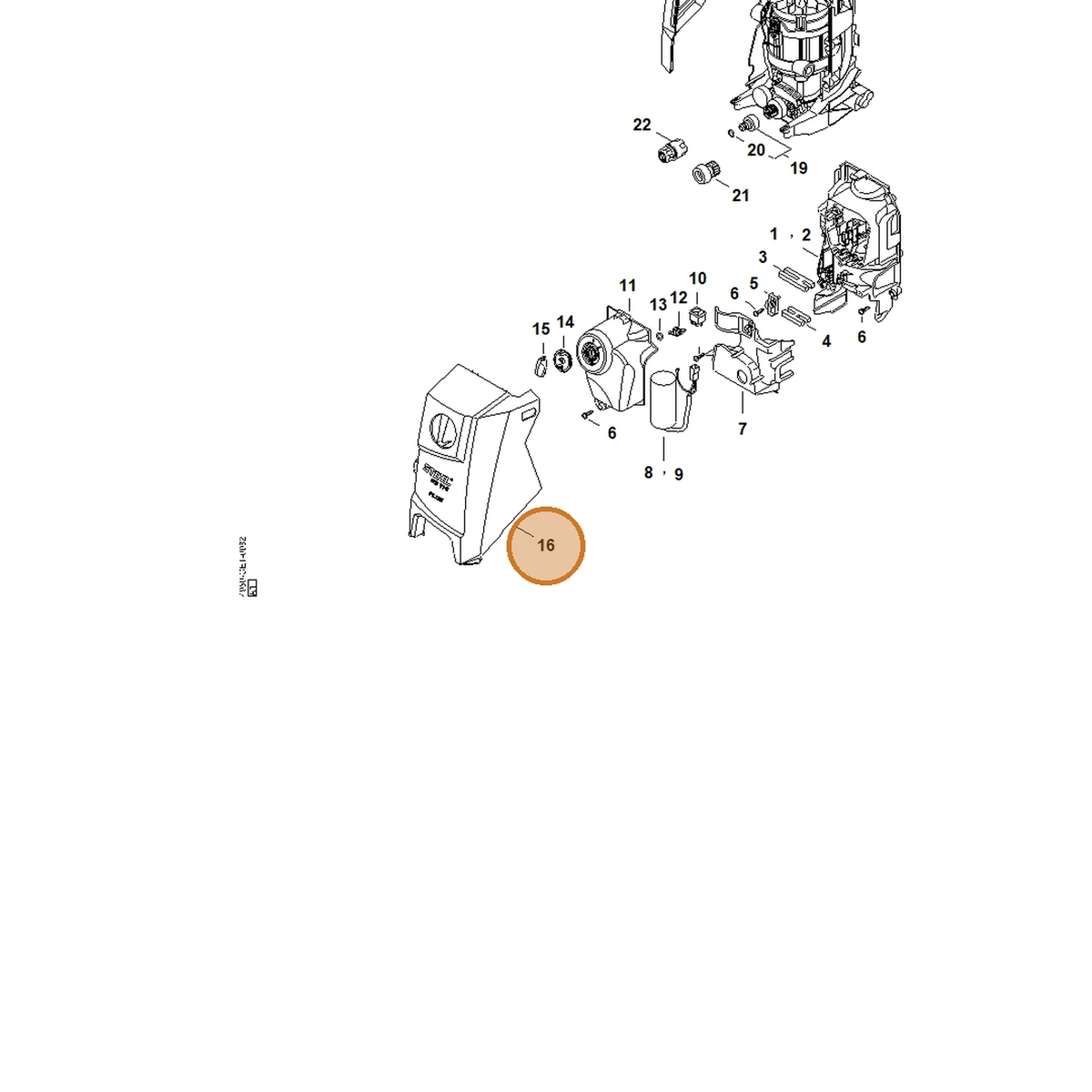 STIHL part 4950-700-2105 — IPL diagram snippet (6x zoom, amber highlight)