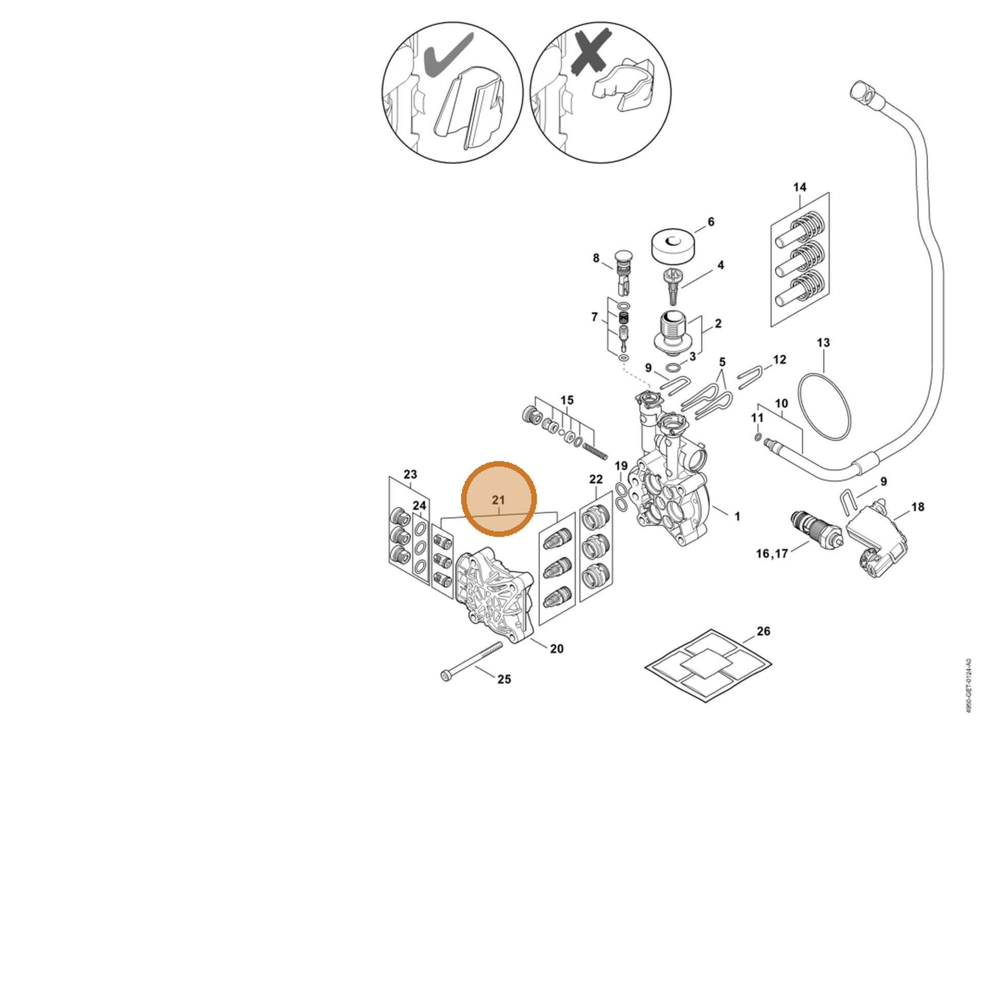 STIHL part 4950-700-6200 — IPL diagram snippet (6x zoom, amber highlight)