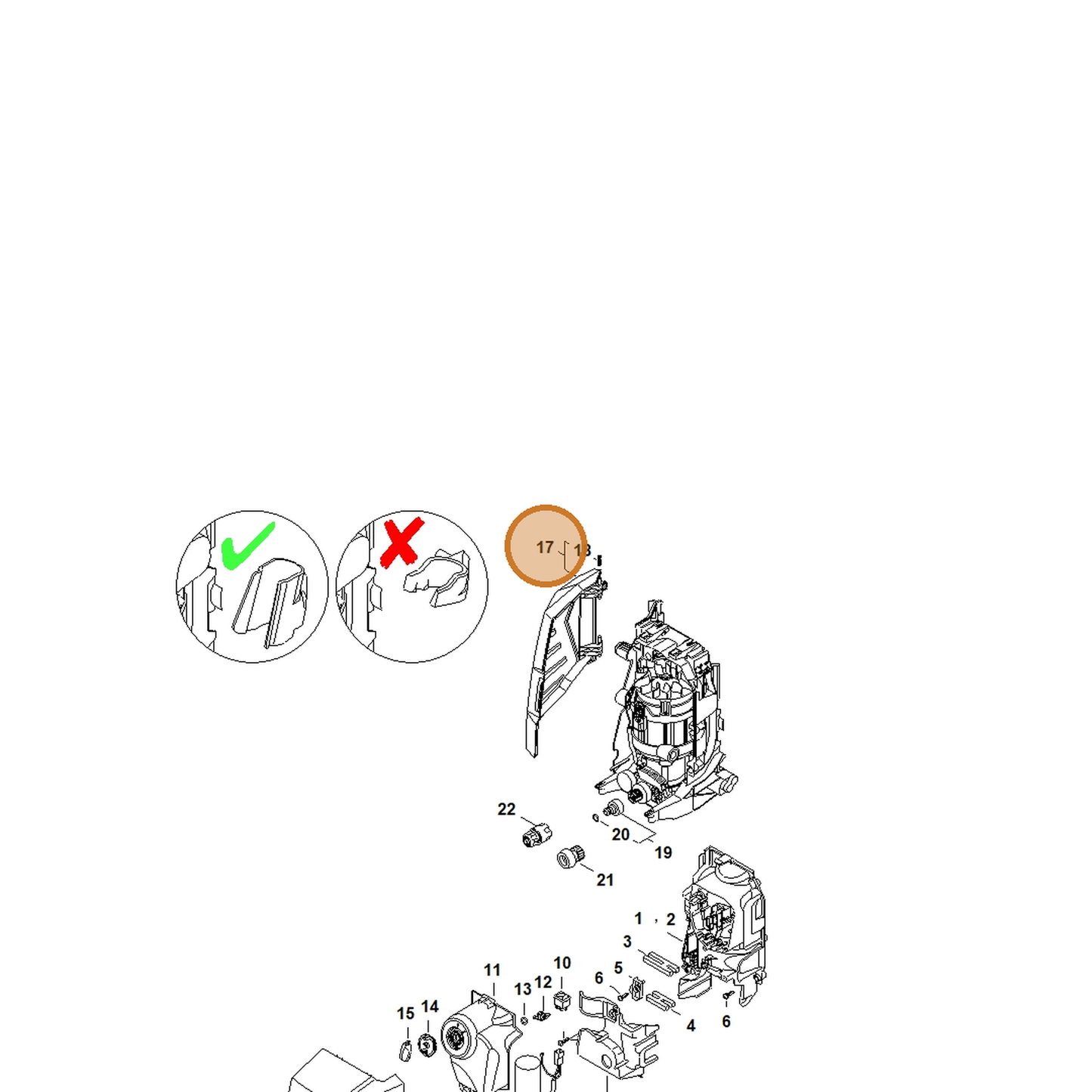 STIHL part 4950-700-8900 — IPL diagram snippet (6x zoom, amber highlight)