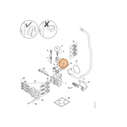 STIHL part 4950-701-4602 — IPL diagram snippet (6x zoom, amber highlight)