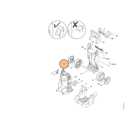 STIHL part 4950-704-0302 — IPL diagram snippet (6x zoom, amber highlight)