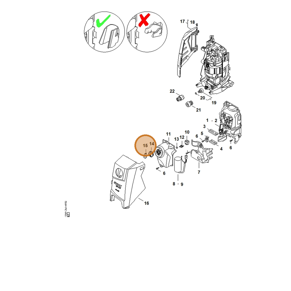STIHL part 4950-706-4102 — IPL diagram snippet (6x zoom, amber highlight)