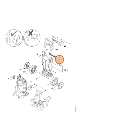STIHL part 4950-760-8901 — IPL diagram snippet (6x zoom, amber highlight)