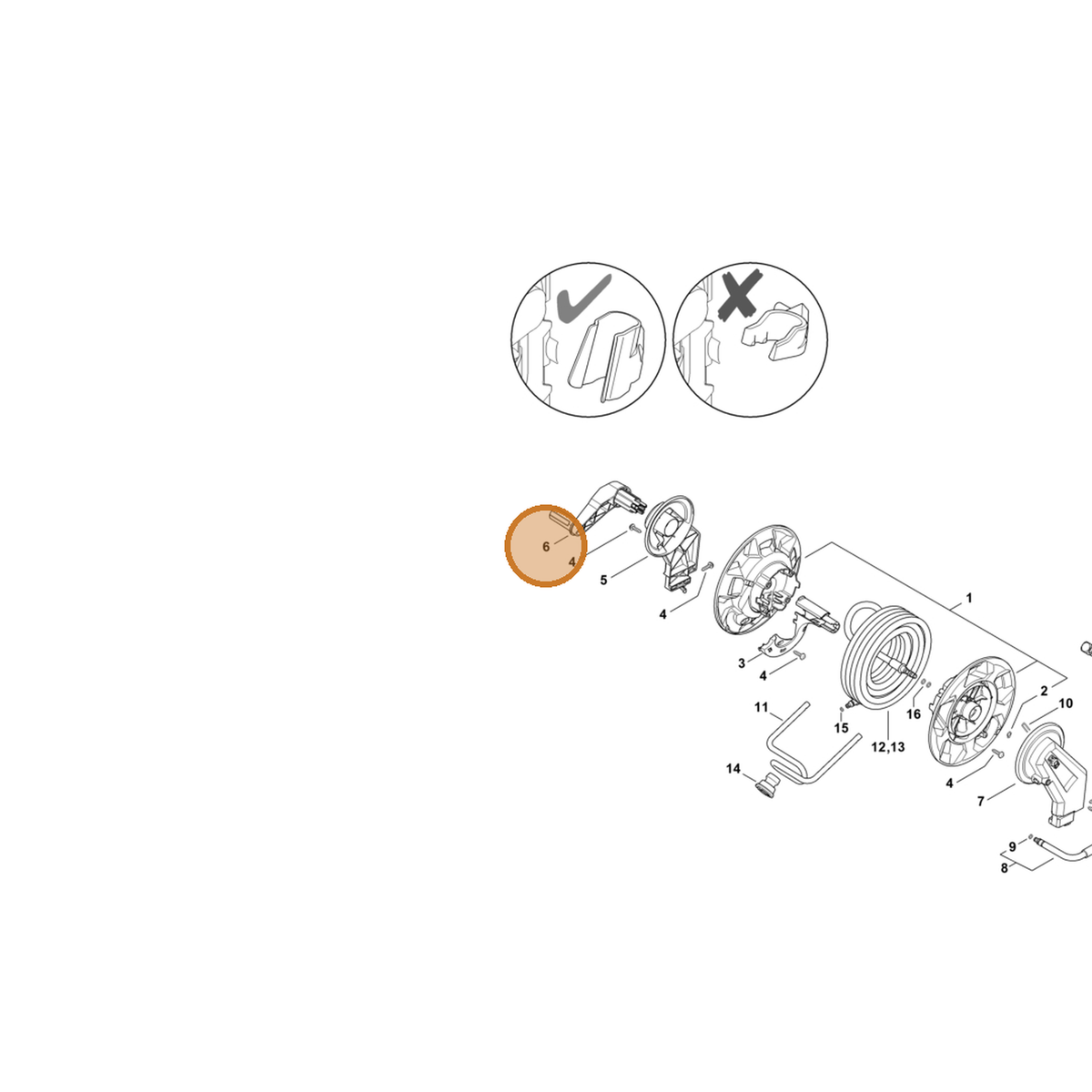 STIHL part 4950-790-7400 — IPL diagram snippet (6x zoom, amber highlight)