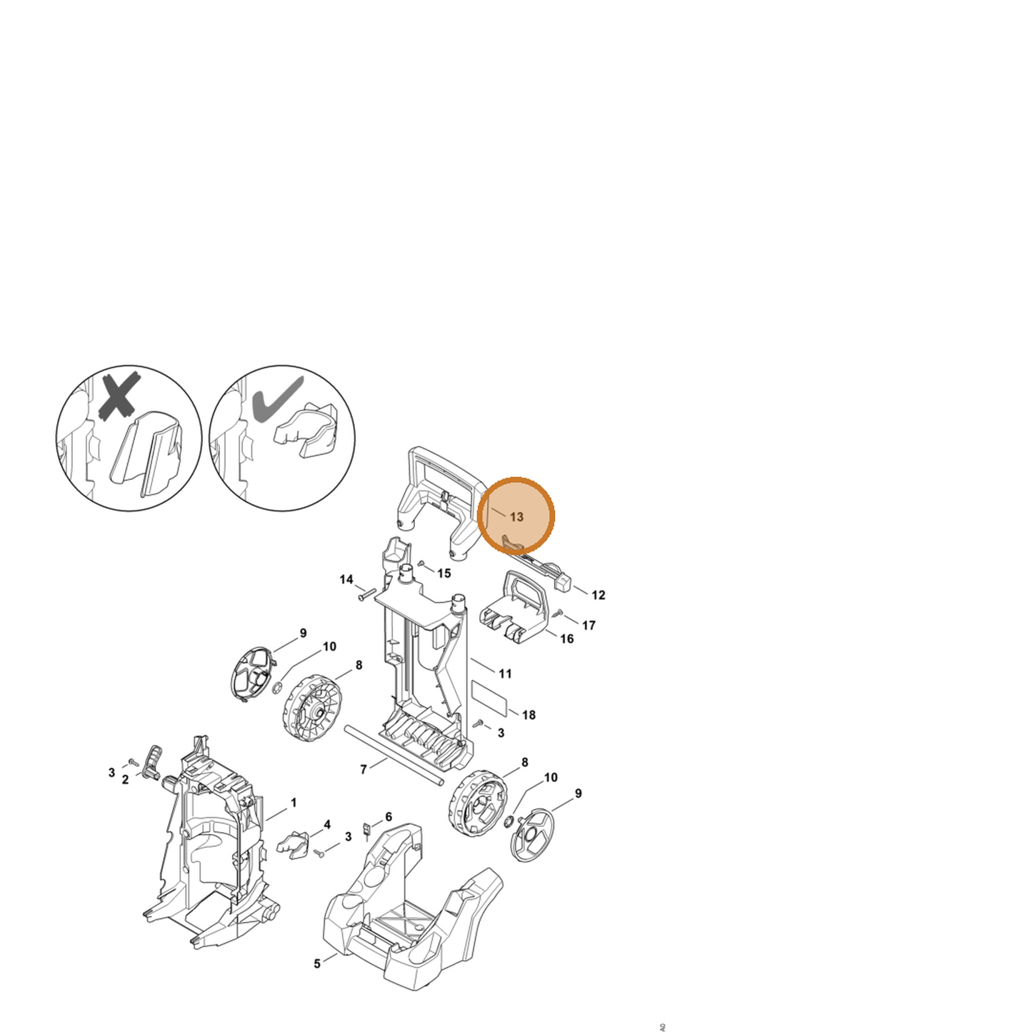 STIHL part 4950-791-4900 — IPL diagram snippet (6x zoom, amber highlight)