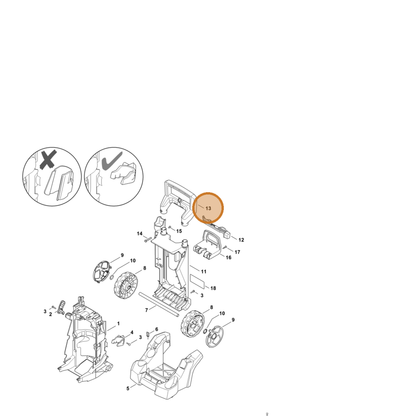 STIHL part 4950-791-4900 — IPL diagram snippet (6x zoom, amber highlight)