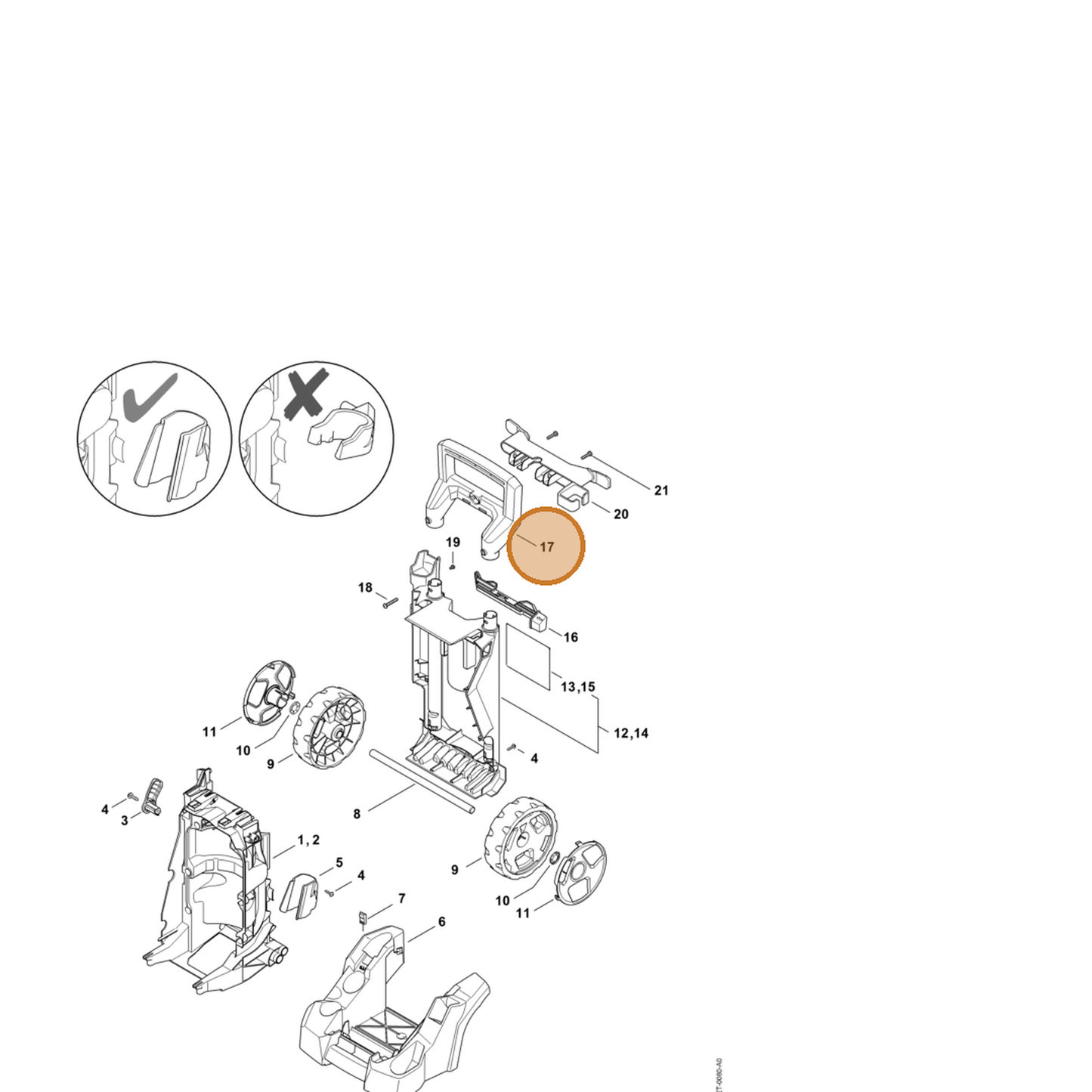 STIHL part 4950-791-4904 — IPL diagram snippet (6x zoom, amber highlight)
