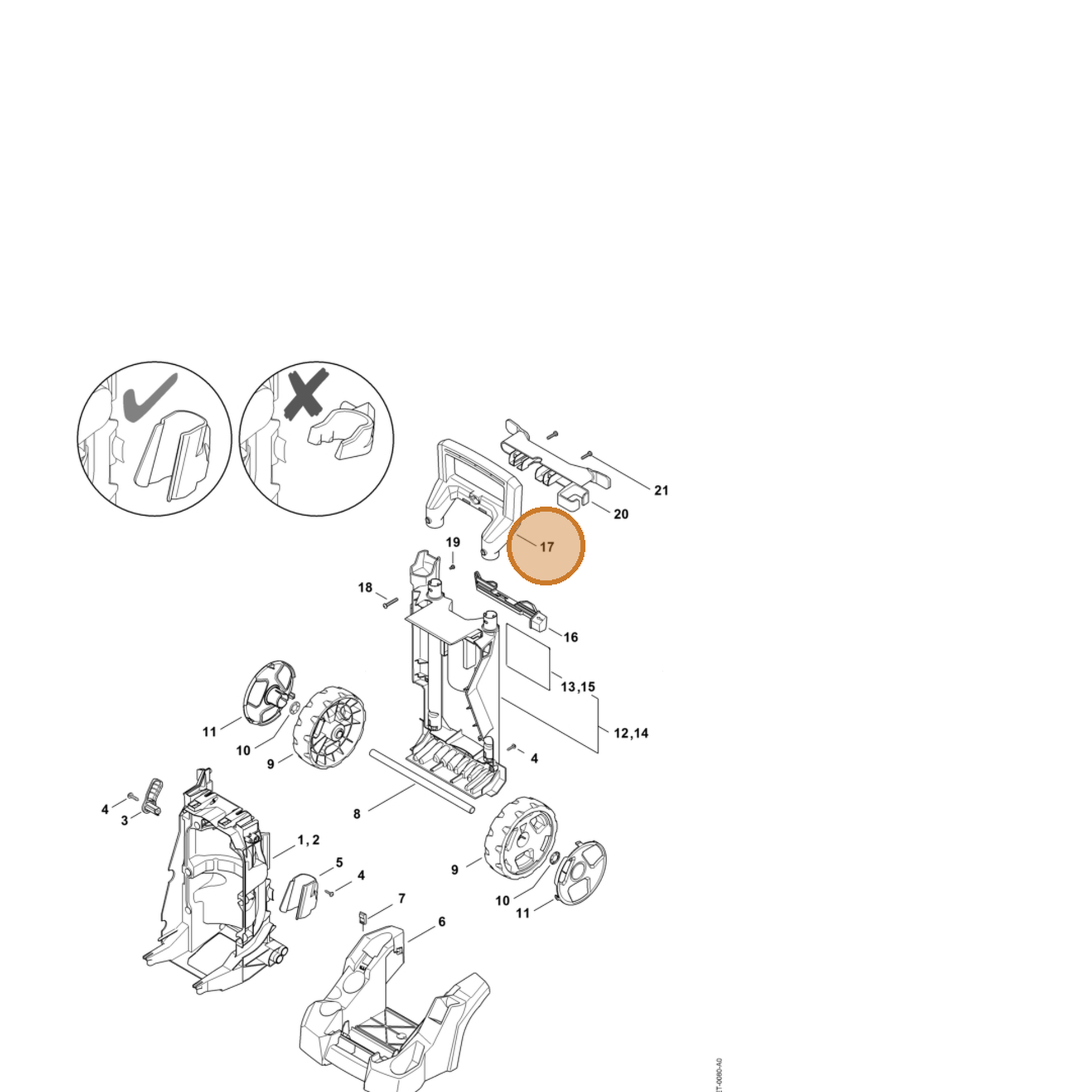 STIHL part 4950-791-4904 — IPL diagram snippet (6x zoom, amber highlight)
