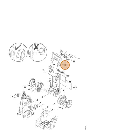 STIHL part 4950-791-4904 — IPL diagram snippet (6x zoom, amber highlight)