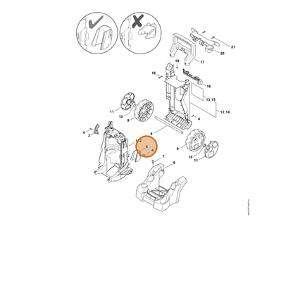 STIHL part 4950-791-5407 — IPL diagram snippet (6x zoom, amber highlight)
