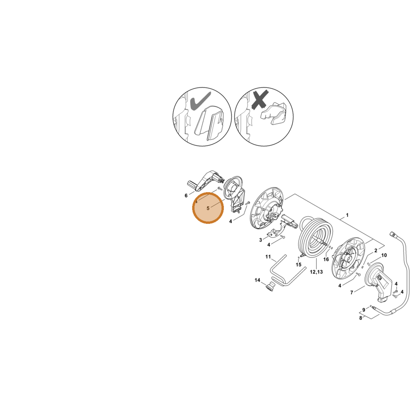 STIHL part 4950-798-1904 — IPL diagram snippet (6x zoom, amber highlight)