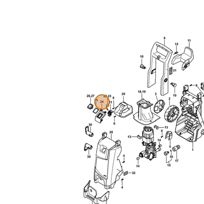 STIHL part 4951-432-1001 — IPL diagram snippet (6x zoom, amber highlight)