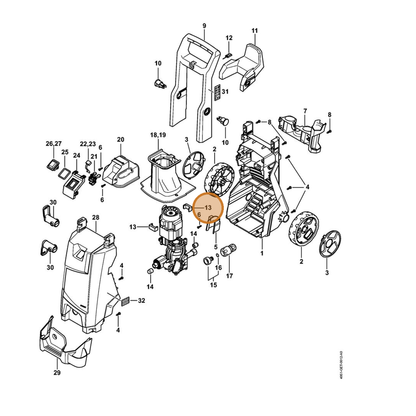 STIHL part 4951-602-4300 — IPL diagram snippet (6x zoom, amber highlight)