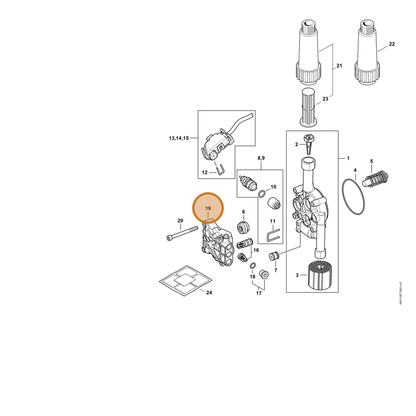 STIHL part 4951-700-4600 — IPL diagram snippet (6x zoom, amber highlight)