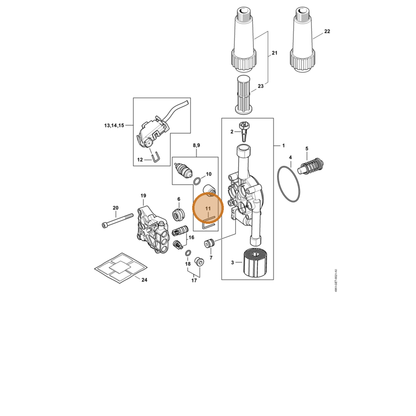 STIHL part 4951-701-4600 — IPL diagram snippet (6x zoom, amber highlight)