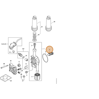 STIHL part 4951-760-7000 — IPL diagram snippet (6x zoom, amber highlight)