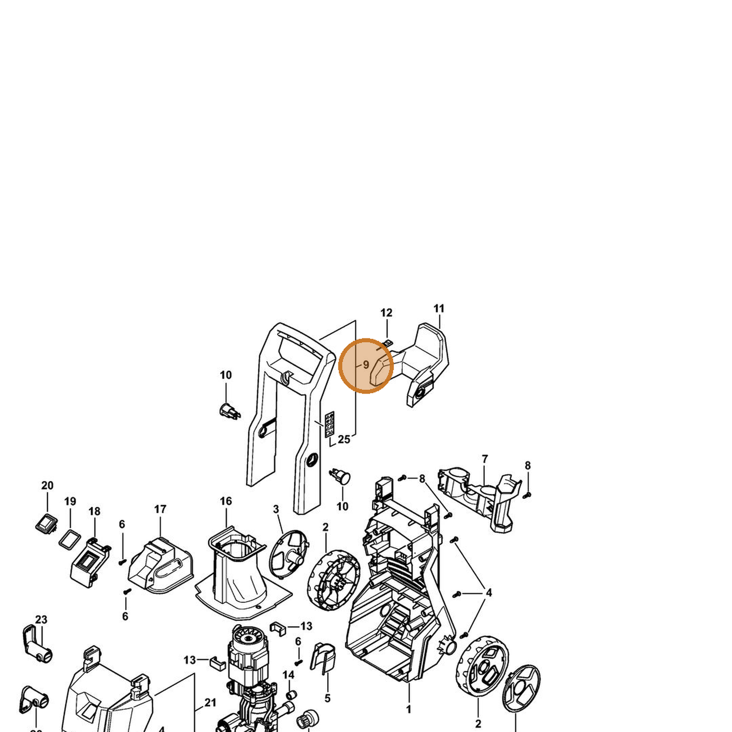 STIHL part 4951-791-4901 — IPL diagram snippet (6x zoom, amber highlight)