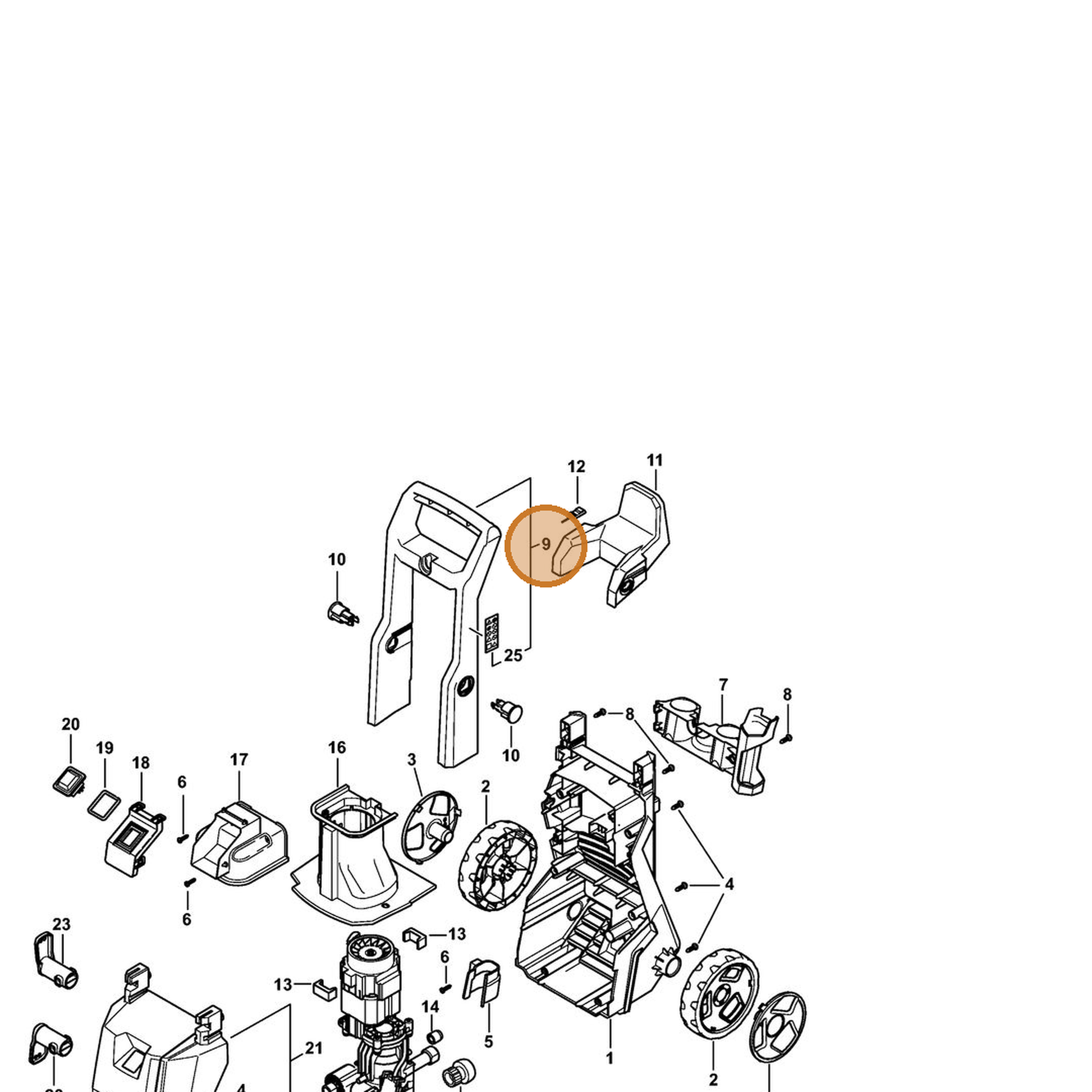 STIHL part 4951-791-4901 — IPL diagram snippet (6x zoom, amber highlight)