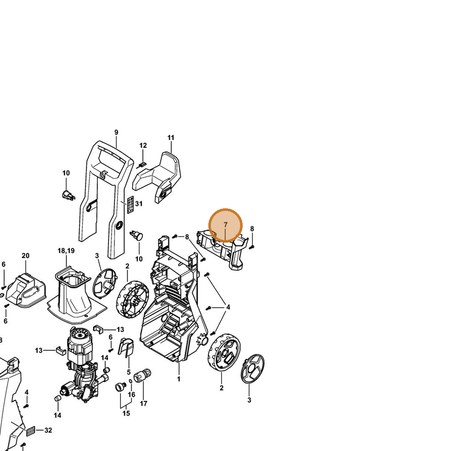 STIHL part 4951-791-5400 — IPL diagram snippet (6x zoom, amber highlight)