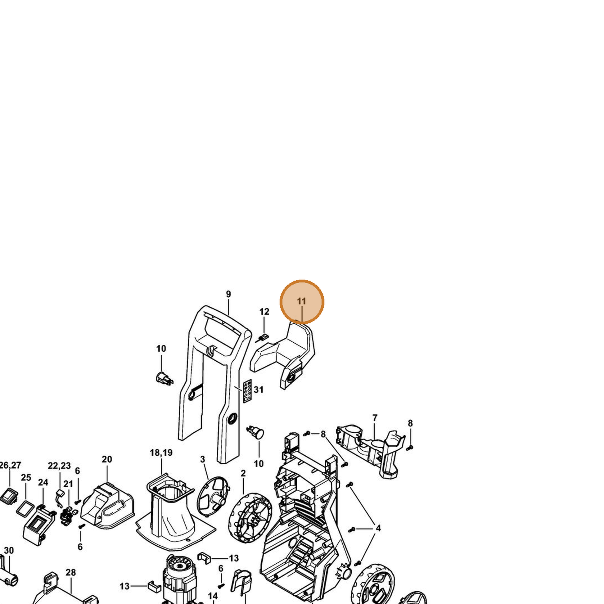 STIHL part 4951-792-6300 — IPL diagram snippet (6x zoom, amber highlight)