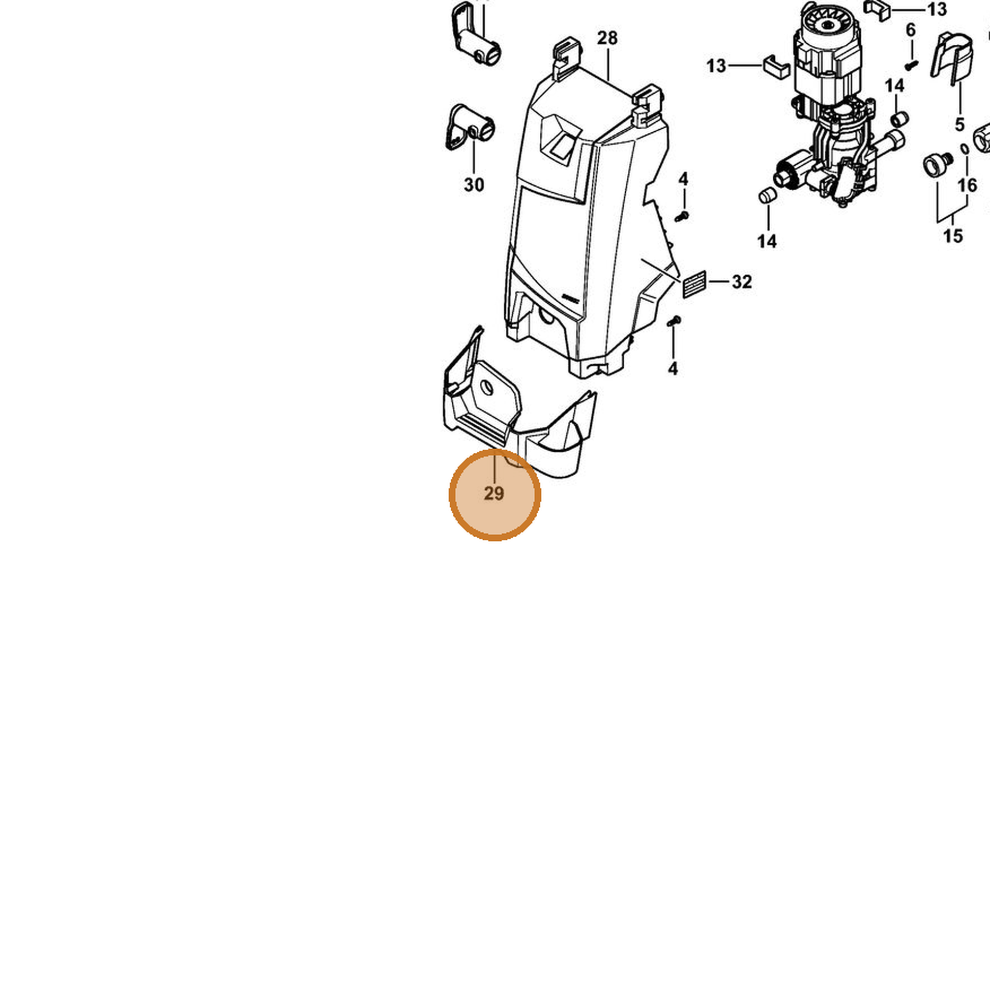 STIHL part 4951-798-1700 — IPL diagram snippet (6x zoom, amber highlight)