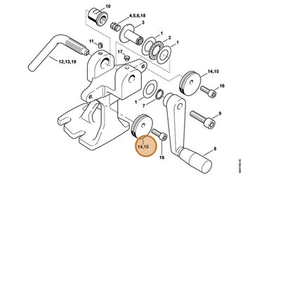 STIHL part 5805-752-0701 — IPL diagram snippet (6x zoom, amber highlight)