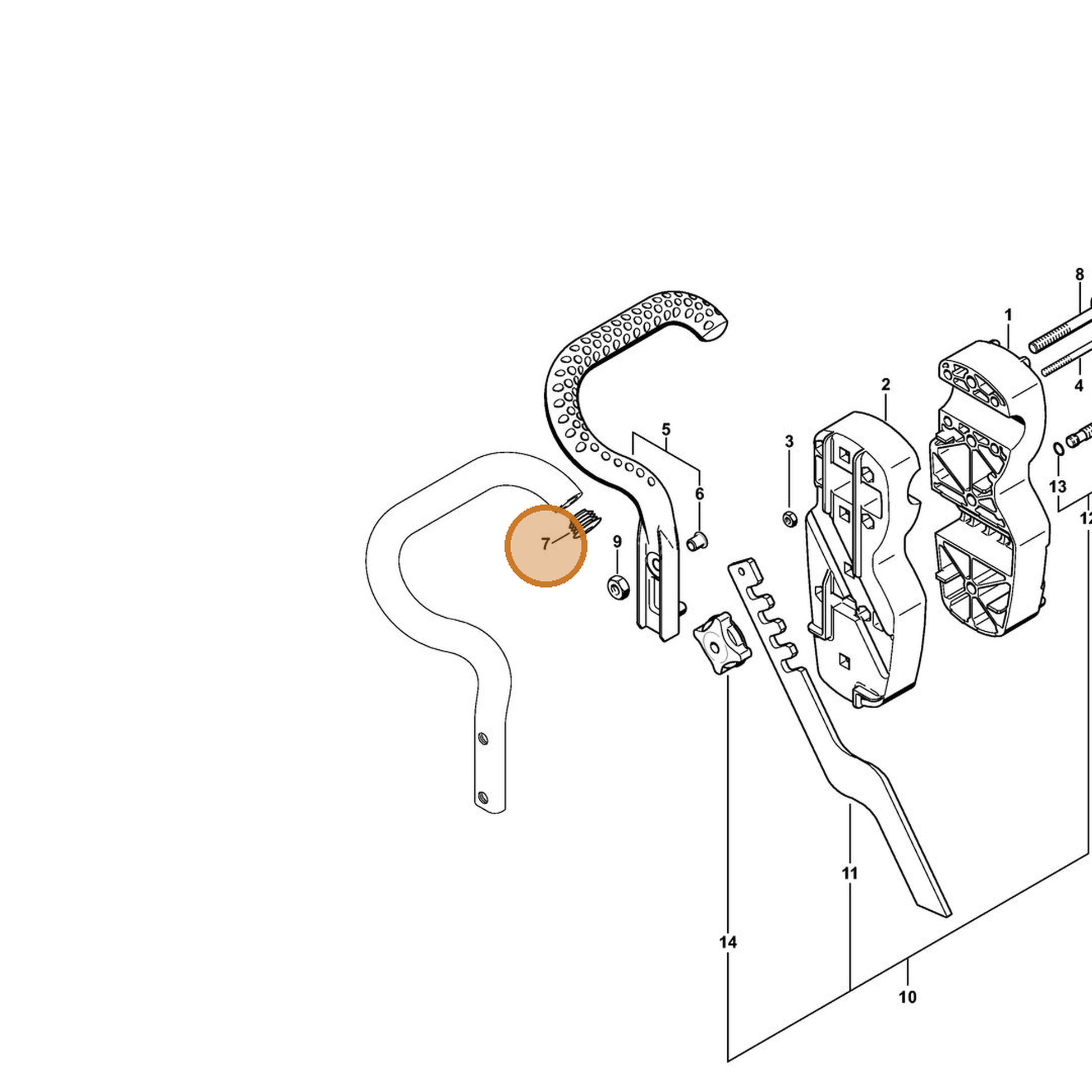 STIHL part 6101-703-2800 — IPL diagram snippet (6x zoom, amber highlight)