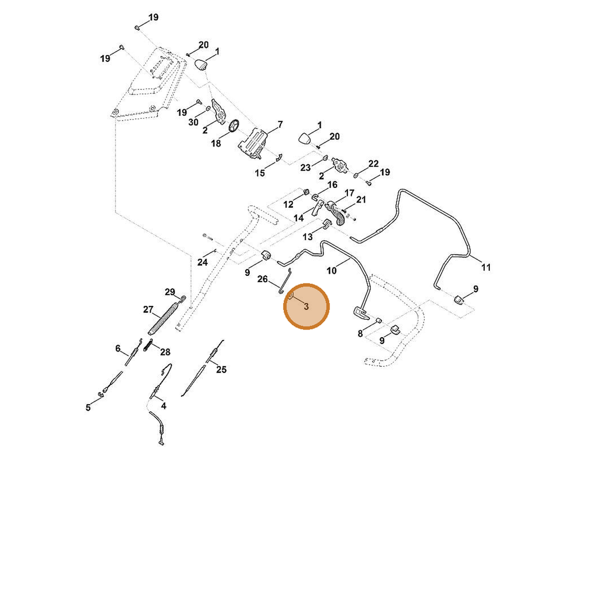 STIHL part 6101-704-4700 — IPL diagram snippet (6x zoom, amber highlight)