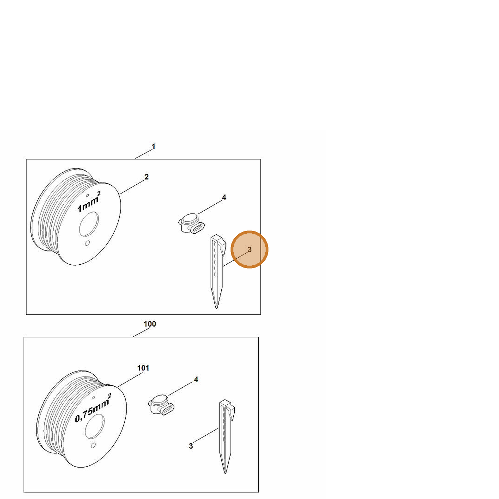 STIHL part 6301-007-1011 — IPL diagram snippet (6x zoom, amber highlight)