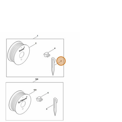 STIHL part 6301-007-1011 — IPL diagram snippet (6x zoom, amber highlight)