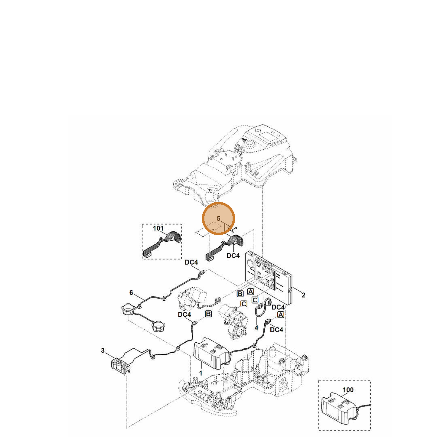 STIHL part 6301-007-1800 — IPL diagram snippet (6x zoom, amber highlight)