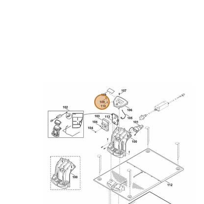 STIHL part 6301-403-2500 — IPL diagram snippet (6x zoom, amber highlight)